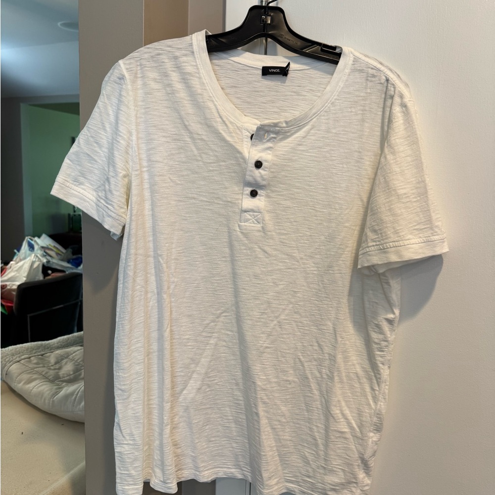 Vince White Short Sleeve Tee Classic Casual